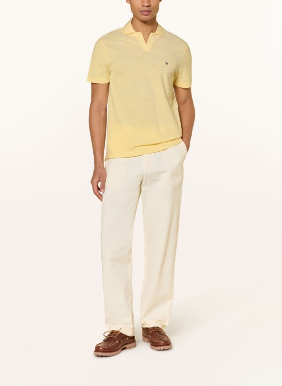 TOMMY HILFIGER Piqué-Poloshirt GELB / WEISS