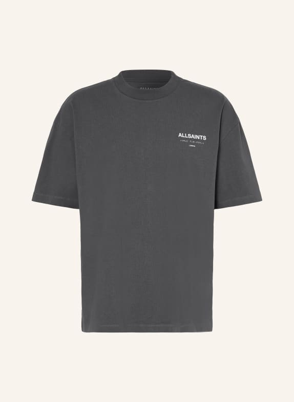 ALLSAINTS T-Shirt UNDERGROUND DUNKELGRAU / WEISS