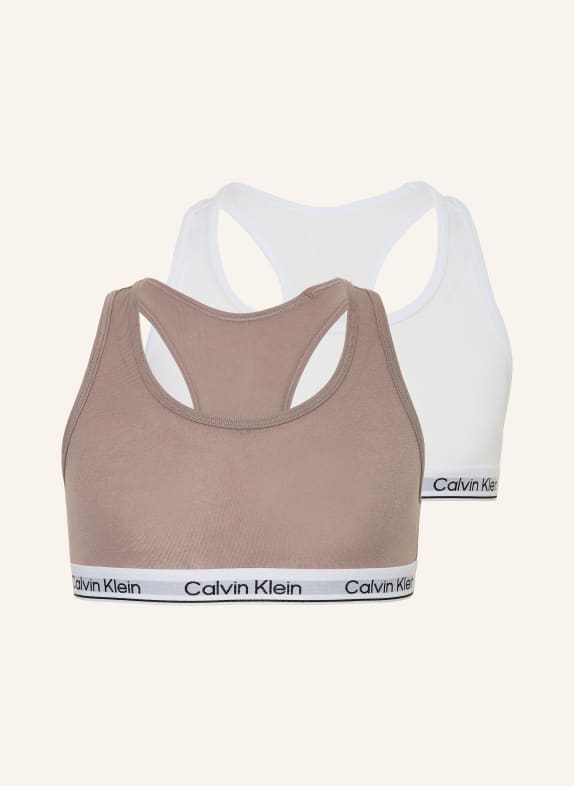 Calvin Klein 2er-Pack Bustiers ICON COTTON STRETCH ALTROSA / WEISS / SCHWARZ