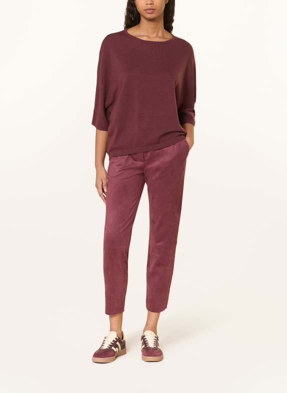 Juvia Trui BLANCA met 3/4-mouwen DONKERROOD