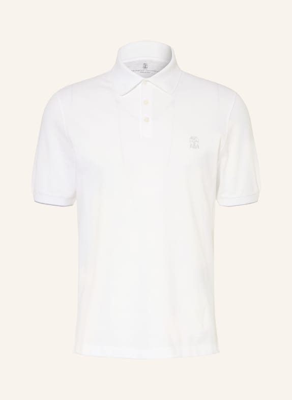 BRUNELLO CUCINELLI Piqué-Poloshirt WEISS