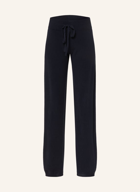 black palms Spodnie z dzianiny CASHI z dodatkiem kaszmiru GRANATOWY