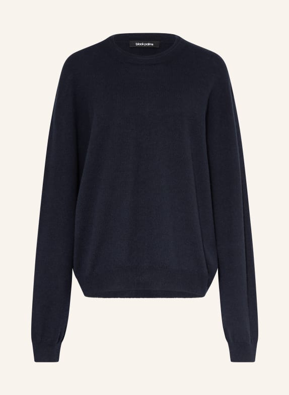 black palms Sweter z wełny merino z dodatkiem kaszmiru GRANATOWY