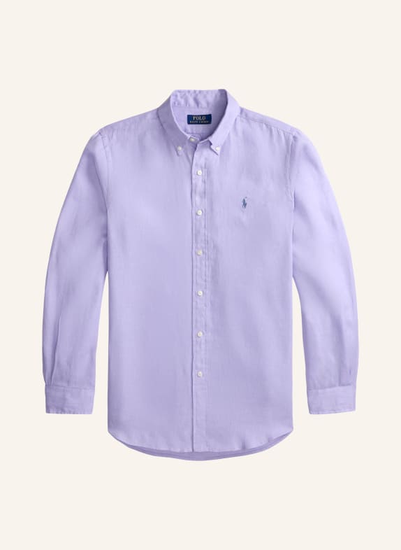 POLO RALPH LAUREN Lněná košile Custom Fit SVĚTLE FIALOVÁ / TMAVĚ MODRÁ