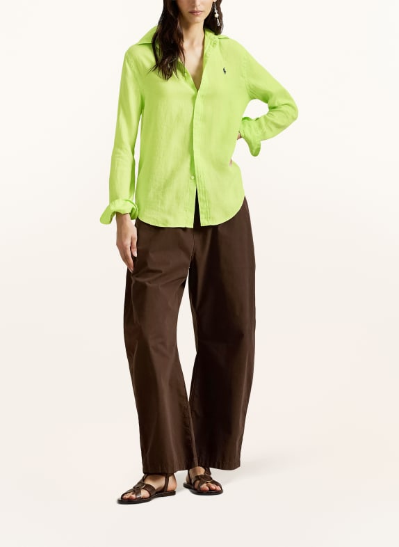 POLO RALPH LAUREN Linnen overhemdblouse NEONGROEN