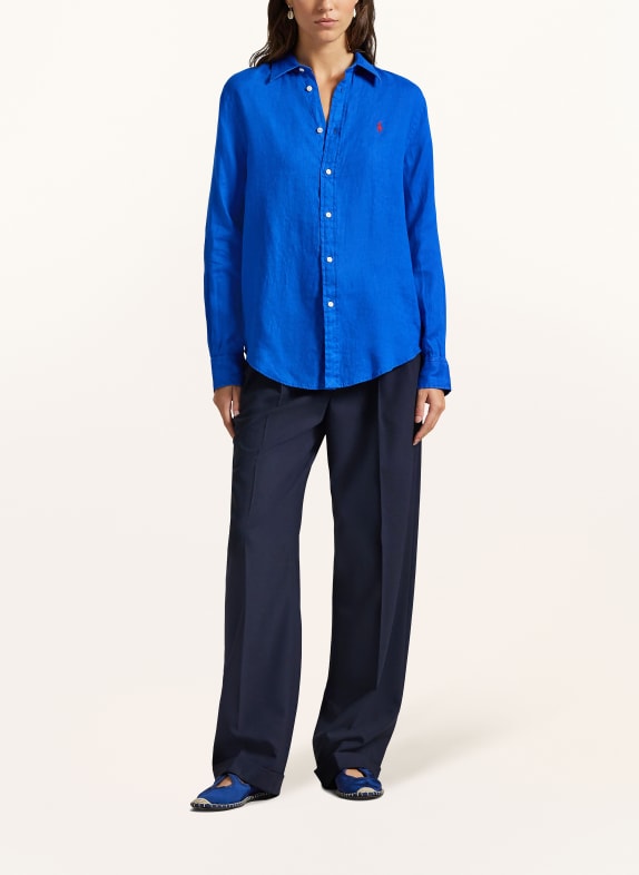 POLO RALPH LAUREN Linnen overhemdblouse DONKERBLAUW / DONKERROOD