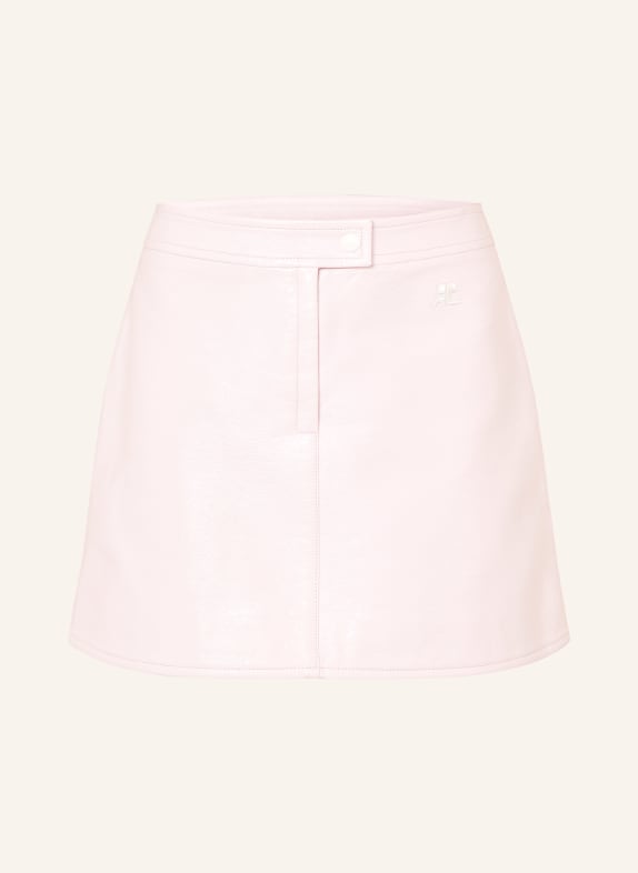 Courrèges Rock in Lederoptik HELLROSA