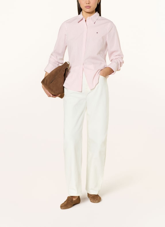 TOMMY HILFIGER overhemdblouse WIT / VIEUX ROSE