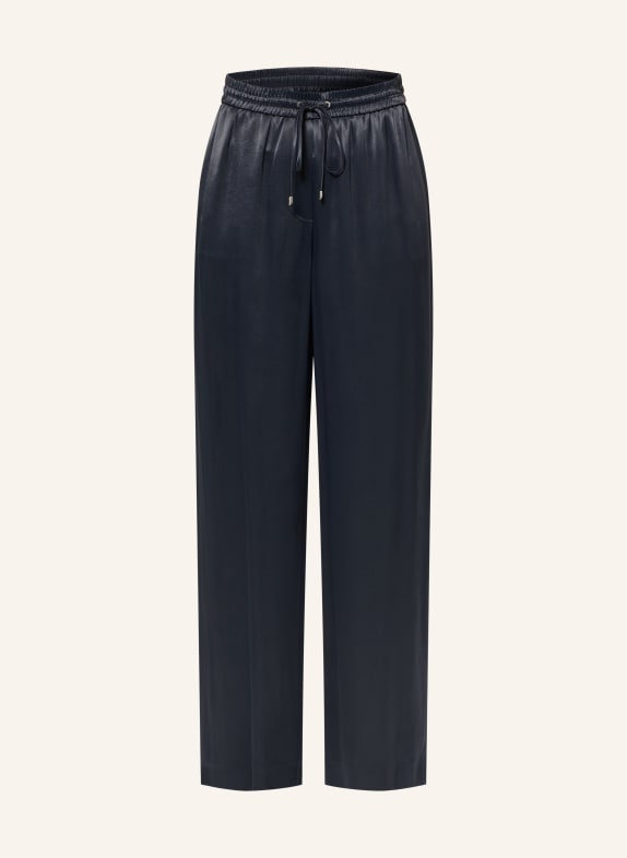 BOSS Marlene broek TAVATI van satijn DONKERBLAUW