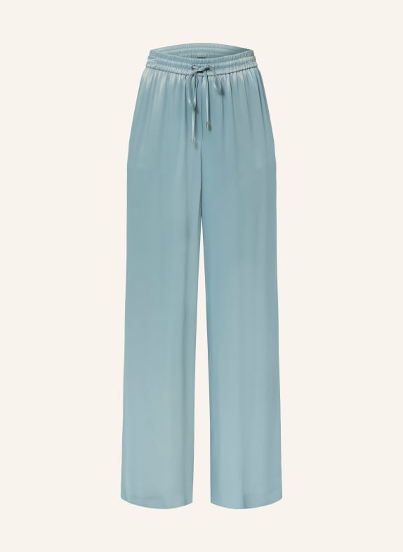 BOSS TAVATI satin wide leg trousers TEAL