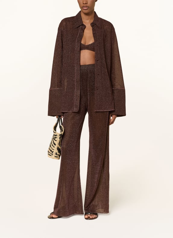 Oséree Marlene broek LUMIERE met glittergaren MARRON FONCÉ