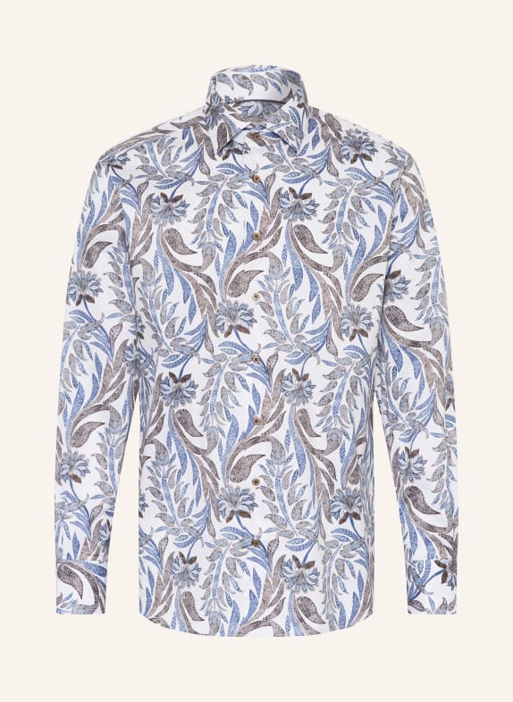 1863 by ETERNA Modern Fit Shirt BLUE / KHAKI / WHITE