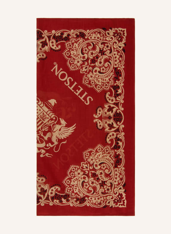 STETSON Scarf DARK RED / BEIGE / BLACK