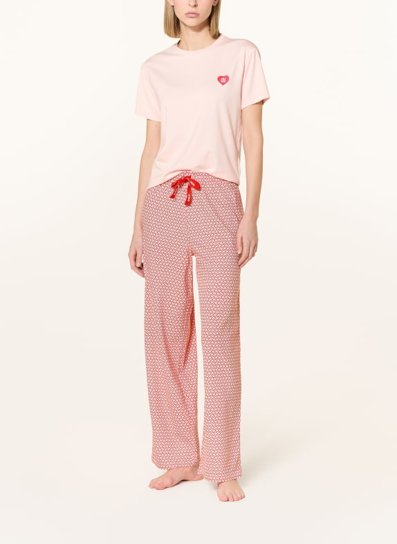 HUGO Schlafhose CASUAL ROSA / ROT