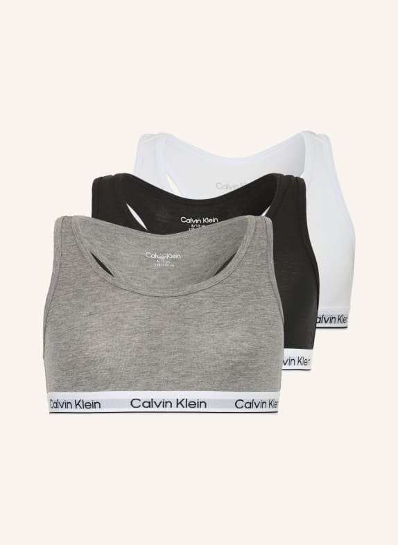 Calvin Klein 3er-Pack Bustiers ICON COTTON STRETCH SCHWARZ / GRAU / WEISS