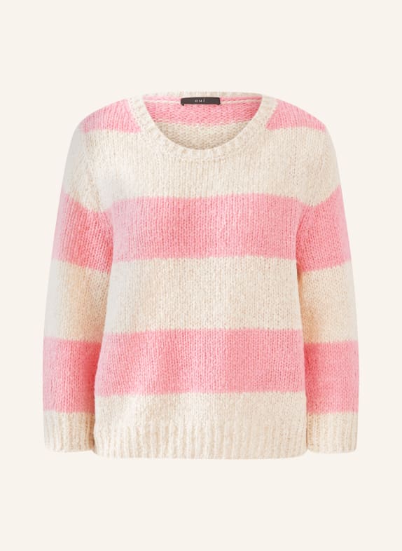 oui Pullover mit 3/4-Arm ROSA / ECRU