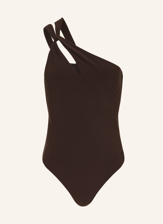 JETS Australia One-Shoulder-Badeanzug mit Cut-out DUNKELBRAUN