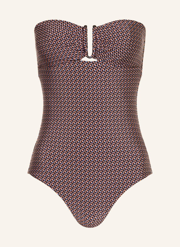 JETS Australia Bandeau-Badeanzug DESERTGEO DUNKELBRAUN / HELLBRAUN / BLAU