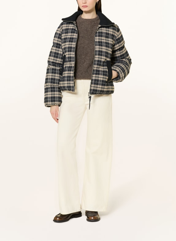 VARLEY BRYONY quilted jacket DARK BLUE / LIGHT BROWN / CREAM