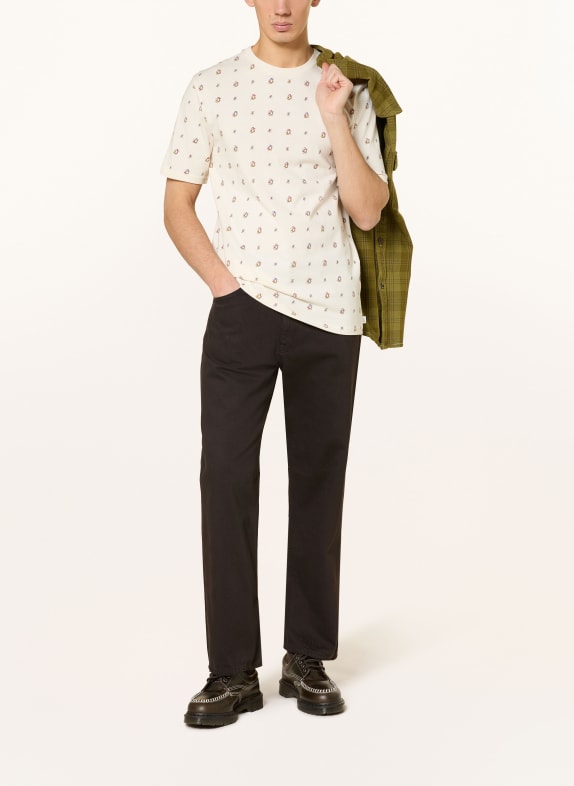 SCOTCH & SODA T-shirt CRÈME / DONKERROOD / GROEN