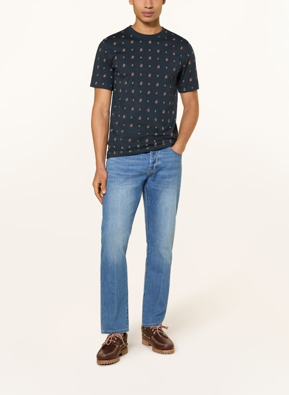 SCOTCH & SODA T-shirt DONKERBLAUW / ROOD / DONKERGEEL