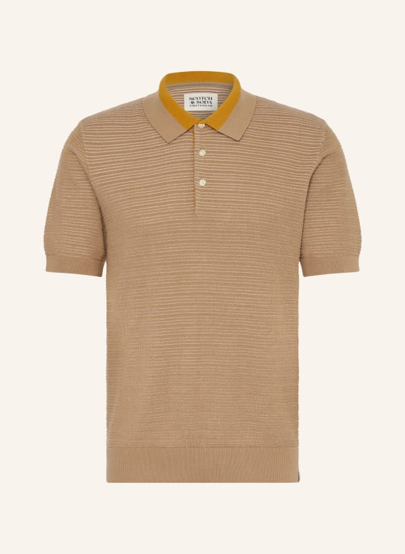 SCOTCH & SODA Dzianinowa koszulka polo BRĄZOWY