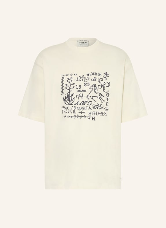 SCOTCH & SODA koszulka ECRU / GRANATOWY