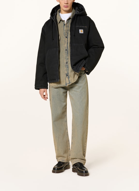 carhartt WIP Jeansjacka CLEVELAND 8906 Black, stone washed