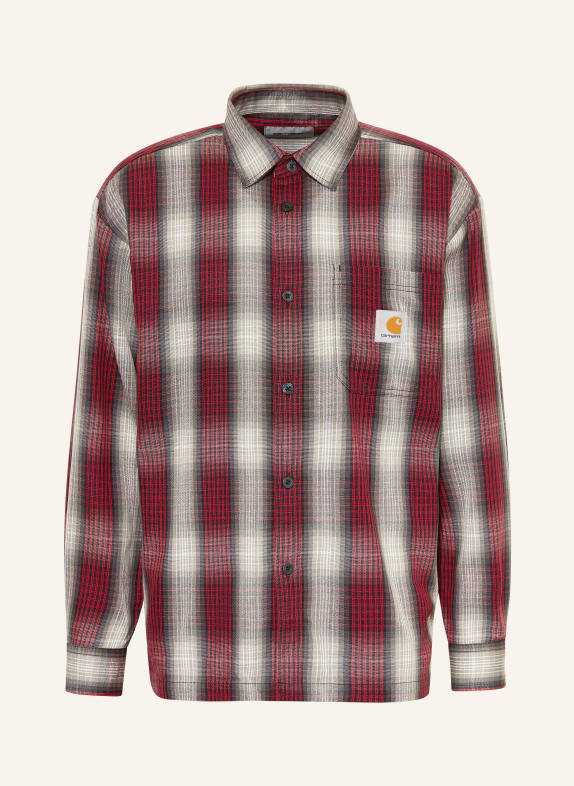 carhartt WIP Hemd HARLIN Comfort Fit HELLGRAU / GRAU / ROT