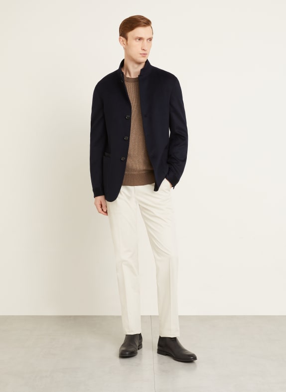 ZEGNA Cashmere jasje Regular Fit DONKERBLAUW