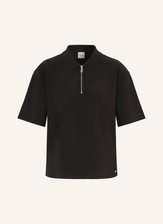 Calvin Klein Strick-Poloshirt SCHWARZ