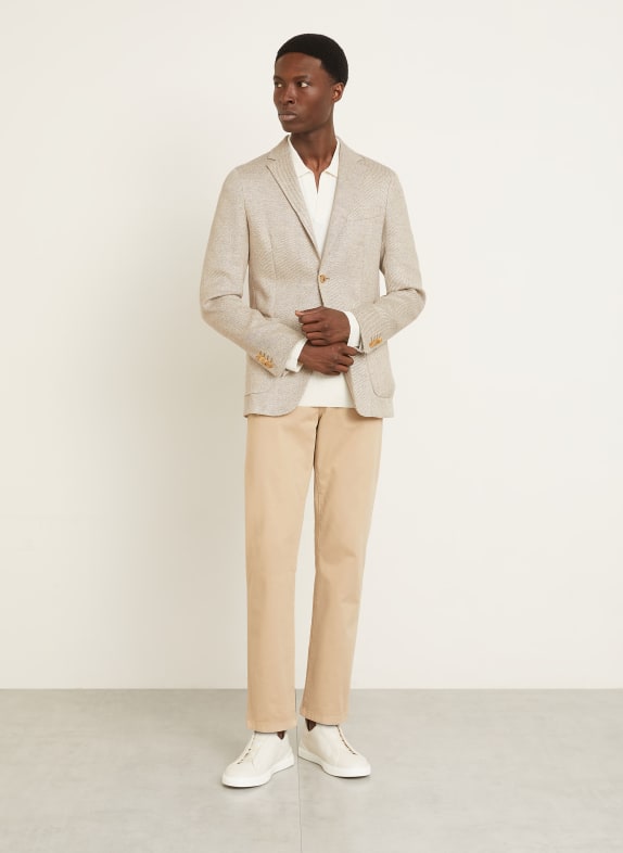 ZEGNA Sako Extra Slim Fit BÉŽOVÁ / REŽNÁ