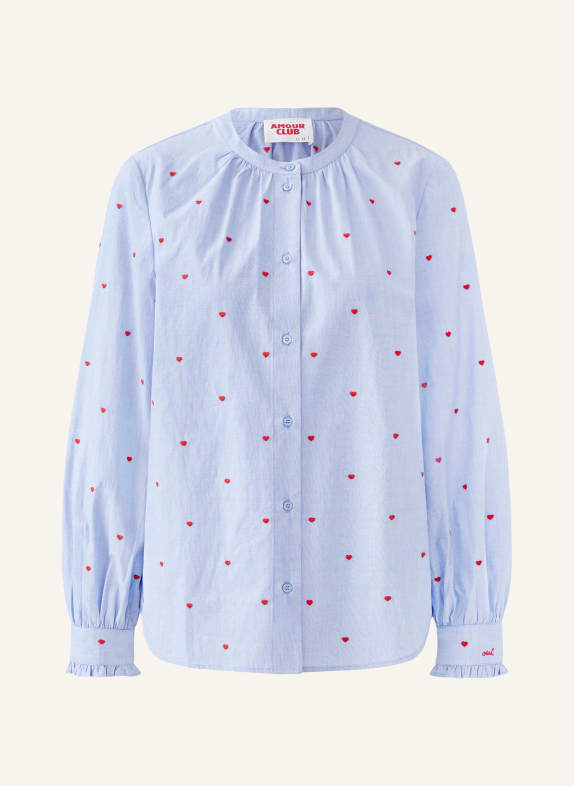 oui Bluse HELLBLAU / ROT