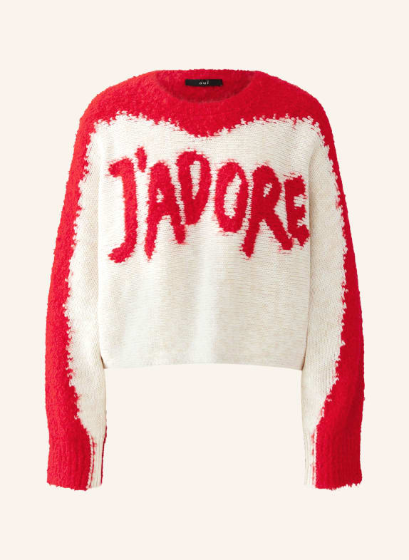 oui sweater CREAM / RED