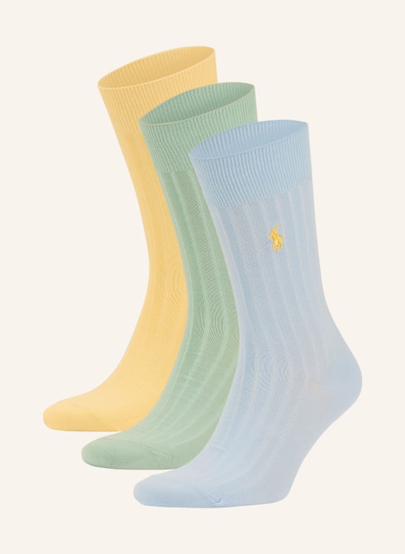 POLO RALPH LAUREN 3er-Pack Strümpfe GELB / MINT / HELLBLAU