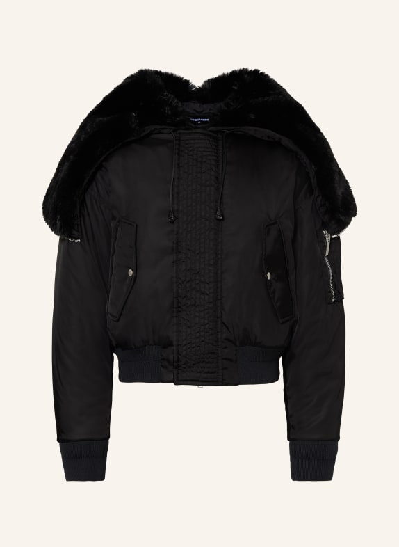 DSQUARED2 Jacke mit Kunstfell SCHWARZ