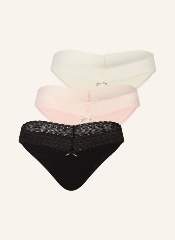 HUGO 3er-Pack Slips ROSA / ECRU / SCHWARZ