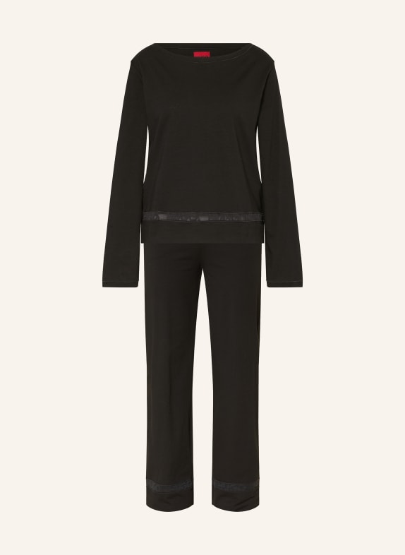 HUGO Schlafanzug MESH LOGO SCHWARZ