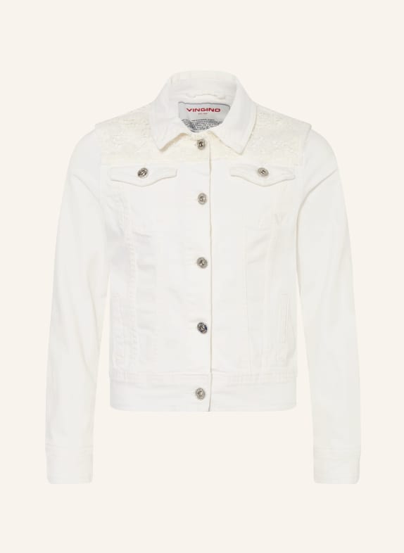 VINGINO Kurtka jeansowa TAYLIN z koronką 175 WHITE DENIM