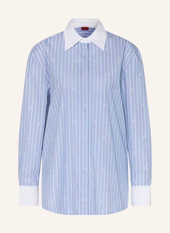 HUGO Oversized košile ERSENNY TMAVĚ MODRÁ / BÍLÁ