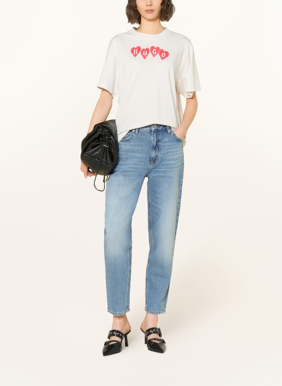 HUGO Mom jeans GARLENE 445 TURQUOISE/AQUA