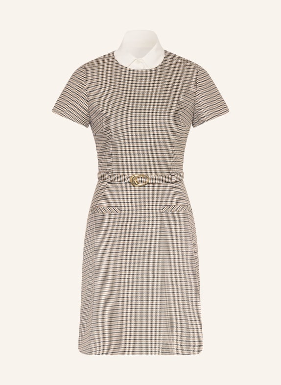 HUGO Kleid KETALI mit abnehmbarem Kragen BEIGE / DUNKELBLAU