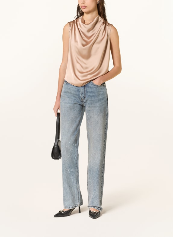 HUGO Satijnen top CASMINI BEIGE
