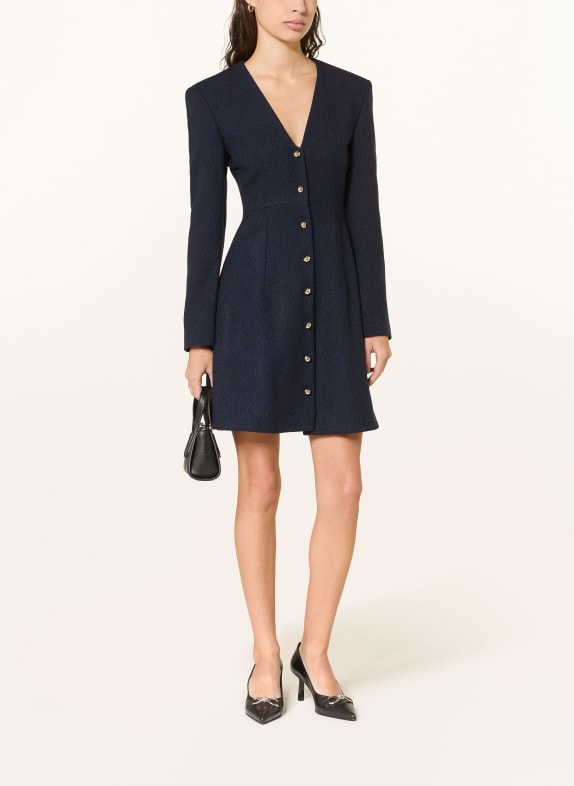 HUGO Tvídové šaty KANEGI TMAVĚ MODRÁ