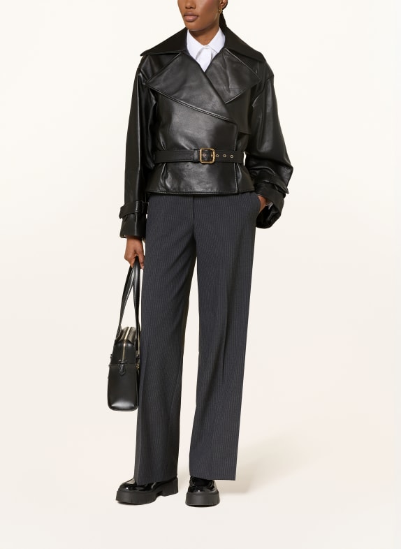 HUGO LANITTE leather jacket BLACK