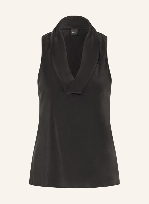 BOSS BOLARU silk blouse top BLACK
