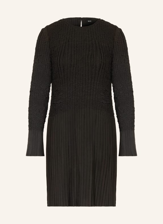 BOSS Plisseekleid DOPPAR SCHWARZ