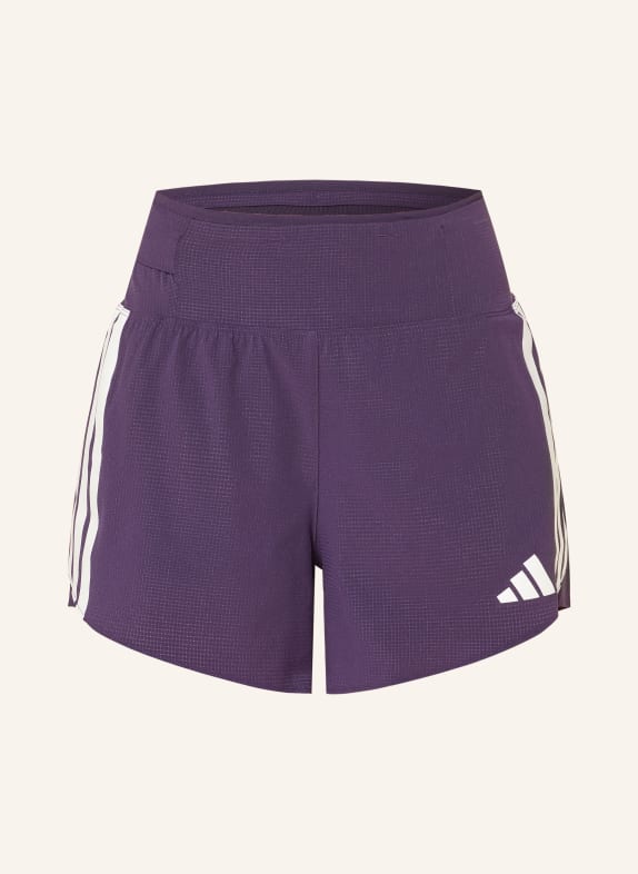 adidas ADIZERO GEL 2-in-1 running pants DARK PURPLE / WHITE