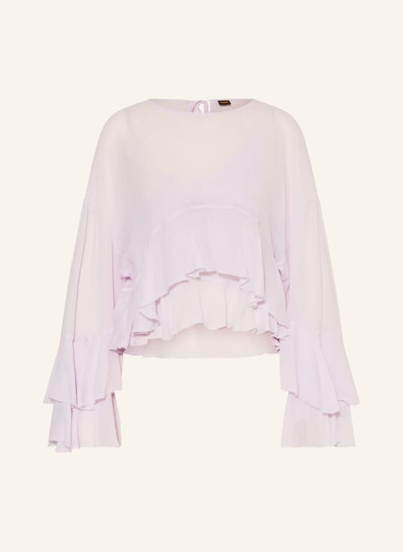 BOSS Blusenshirt BLEJA mit Volants HELLLILA