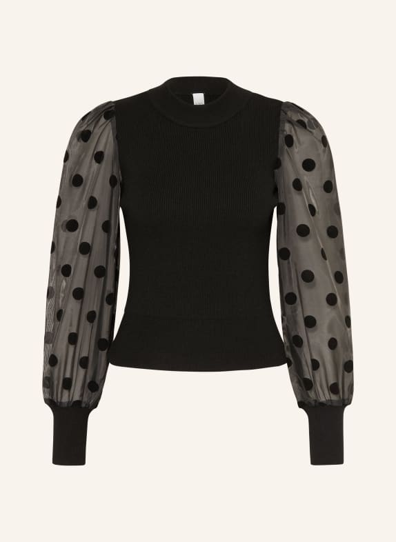 Y.A.S. Pullover im Materialmix SCHWARZ